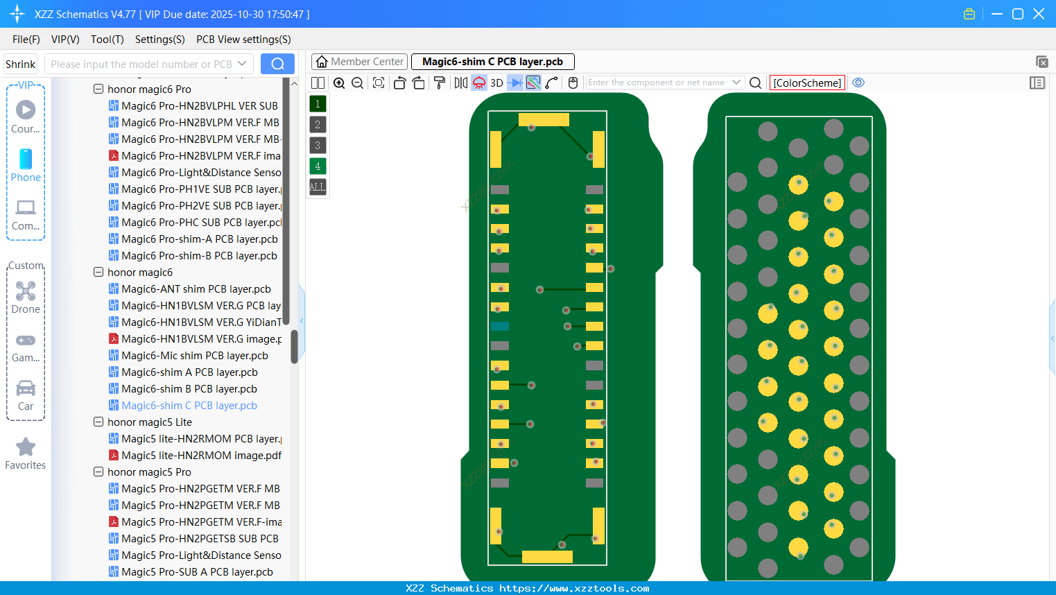 Honor Magic6-shim C PCB Layer